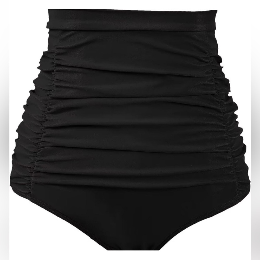 FLATTERING EMPETUA HIGH WAISTED SWIM‎ BLACK BOTTOMS